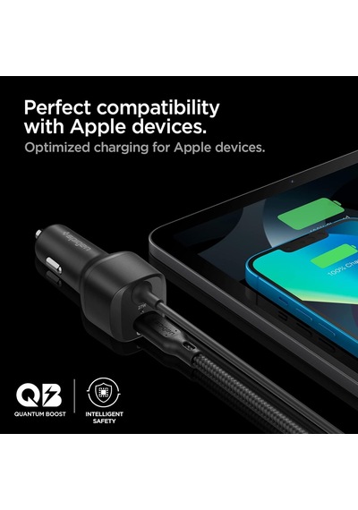 47w Usb-c 2 Port Araç İçi Hızlı Şarj Aleti + Lightning Şarj Kablosu Güç Adaptörü Çakmaklık İphone & İpad Type-c - Acp04205