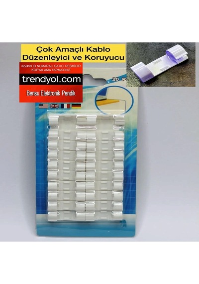 Kablo Sabitleyici 20 Adet Kablo Düzenleyici Kablo Klipsi Kablo Koruyucu Kablo Toplayıcı