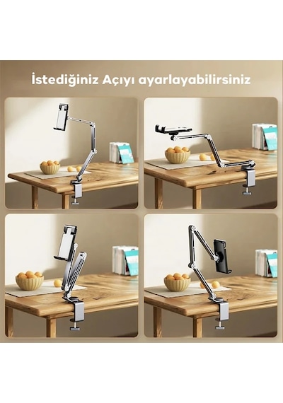 Ally 360 Dönebilen Katlanır Masaüstü Tablet Ve Telefon Tutucu- 5775 Gümüş