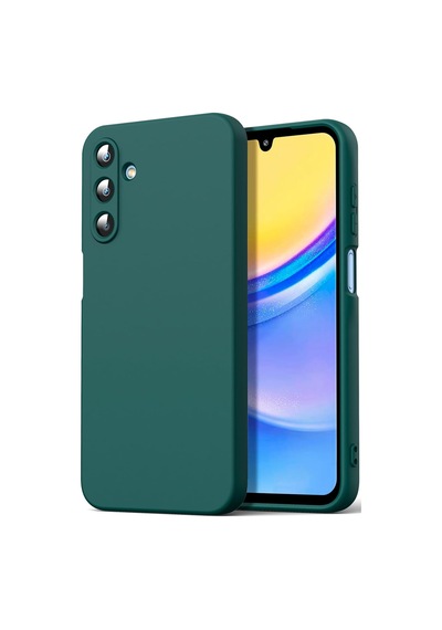 Galaxy Uyumlu A16 Kılıf Kadife Lansman Soft Yumuşak Liquid Silikon Kamera Korumalı Kapak Yeşil