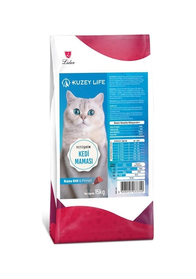 Kuzeylife Kuzu Etli ve Pirinçli Yetişkin Kedi Maması 15 KG