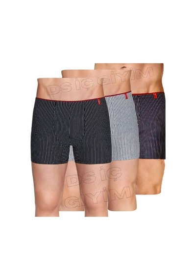 Berrak 4433 Erkek Çok Renkli Çizgili Sport Boxer 3 Adet