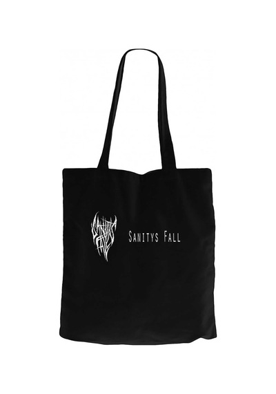 Sanitys Fall Text Siyah Fermuarlı Bez Çanta Gabardin