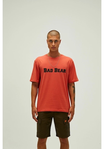 Bad Bear Title Erkek Pembe Bisiklet Yaka Tişört Pembe