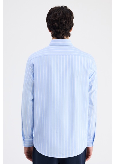D'S Damat Ds Damat Comfort Mavi Çizgili Gömlek 6hc02hd10304m Çok Renkli
