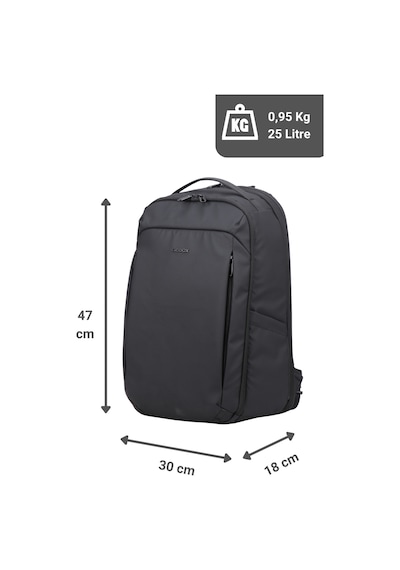 Gedox Siyah Su Geçirmez 25 Litre Geniş Hacimli Seyahat Ve Laptop Sırt Çantası Valiz Tipi Gezi Ve İş Çantası