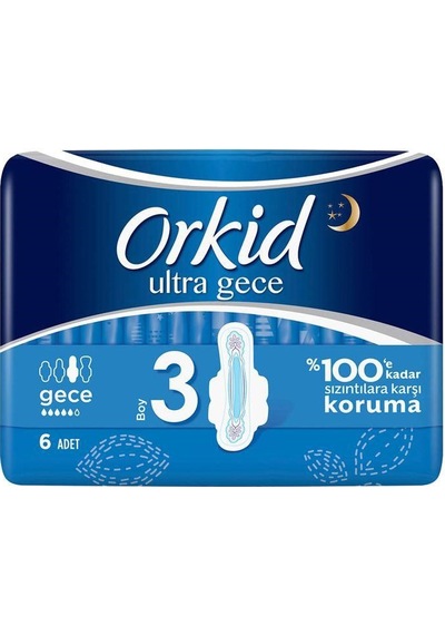 Orkid Ultra Gece Hijyenik Ped 12 x 6'lı