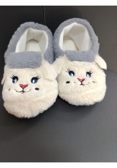 Çocuk Kaydırmaz Taban Panduf Pamuk Astarlı, Kedi Figürlü Çok Amaçlı Okul, Kreş Patiği, Ev Patiği Gri Çocuk Kaydırmaz Taban Panduf Pamuk Astarlı, Kedi Figürlü Çok Amaçlı Okul, Kreş Patiği, Ev Patiği Gri
