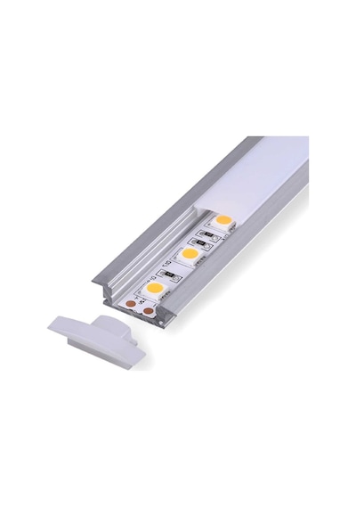 Sıva Altı Alüminyum Led Profil 1mt. Aydınlatma Dekoratif Şerit Kanalı Armatür Linear Işık Kare Kasa