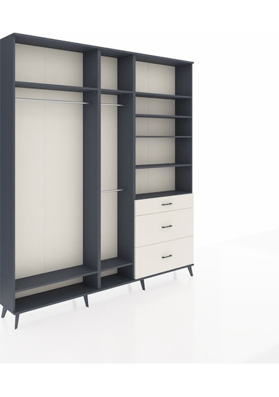 Arges Dolap 9 Raflı 3 Çekmeceli 3 Askılı 220x30x243 Antrasit-antrasit/aytaşı Antrasıt/aytası Arges Dolap 9 Raflı 3 Çekmeceli 3 Askılı 220x30x243 Antrasit-antrasit/aytaşı Antrasıt/aytası