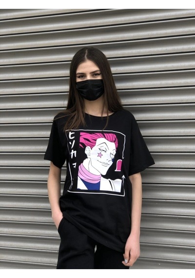 Startmore Adrift Y2k Harajuka Style Etiket Hunter X Hunter Hisoka Morow T-shirt Rtnt420040 Siyah