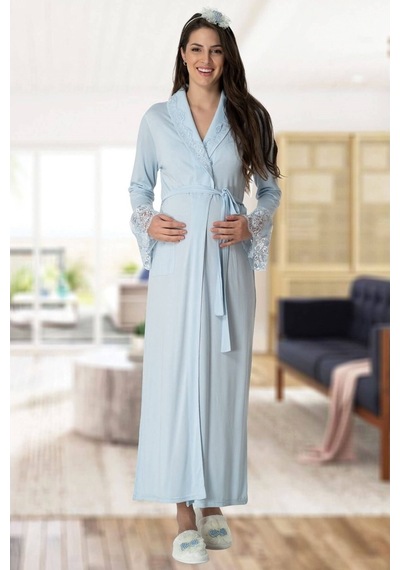Mecit Pijama Mecit 5413 Mavi Kadın Sabahlık