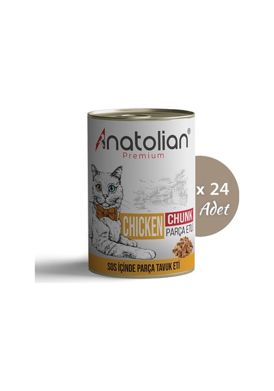 Anatolian Premium Tavuklu Parça Etli Yetişkin Kedi Konservesi 24 x 400 G