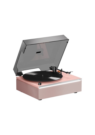 Hym s Lumi-s Pembe Dahili Bluetooth Hoparlörlü Retro Pikap Plakçalar