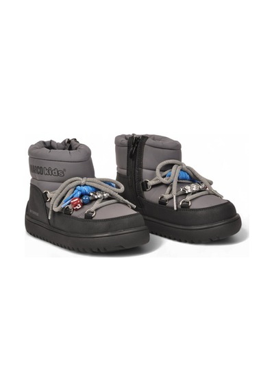 Marco Kids Sıcak Tutan Su Geçirmez Siyah Aksesuar Bağcıklı Unisex Çocuk Bot Phita P