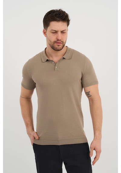 Alexander Gardi Alexandergardı Polo Yaka Düğmeli Triko T-shirt 50024 Bej