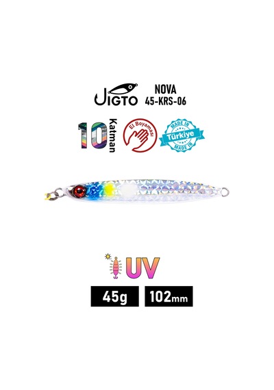 Jig, Zoka, Suni Yem, Glow Uv Metal Jig, 45gr 10cm Jıgto Nova-45