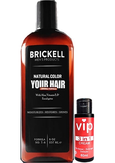 Brickell 237 Ml Erkeklere Saçsakal Beyazlıkgiderici Şampuan + Vip Büyütücügeciktiricisertleştirici 60ml