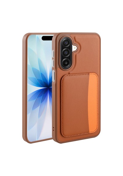 Lexroo Galaxy A17 Kartlıklı X-kart Silikon Kılıf - Turuncu