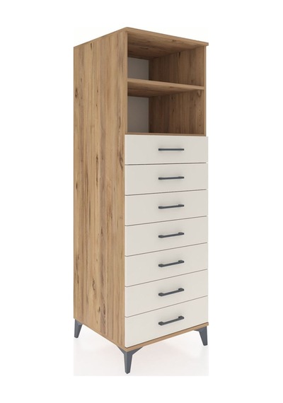 Kronos Dolap 2 Raflı 7 Çekmeceli 60x59x182 Çam-aytaşı Çam
