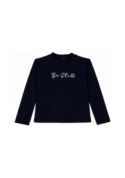 Taşlı Çocuk Sweatshirt Lacivert