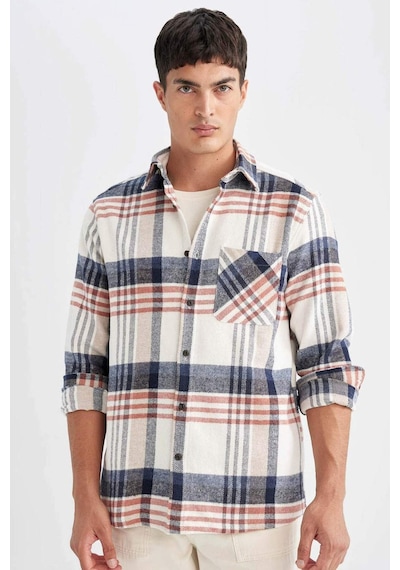 DeFacto Regular Fit Kareli Oduncu Flanel Uzun Kollu Gömlek D4180AX24WNER98
