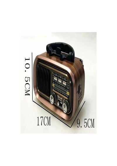Nostaljik Görünümlü Solar Panelden Şarj Olabilen Telefon Standlı Fm Radyo Bluetooth Hoparlör Çok renkli