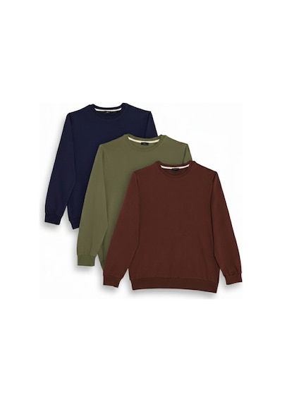 Tudors Erkek 3'lü Kahve-yeşil-lacivert Relax Fit Rahat Kesim %100 Pamuk 2 İplik Bisiklet Yaka Sweatshirt-46103 Çok Renkli Tudors Erkek 3'lü Kahve-yeşil-lacivert Relax Fit Rahat Kesim %100 Pamuk 2 İplik Bisiklet Yaka Sweatshirt-46103 Çok Renkli