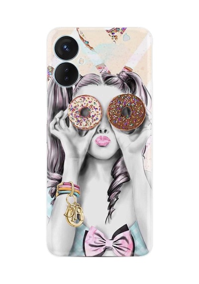 Tecno Camon 19 Neo Kılıf Resimli Desenli Baskılı Silikon Donut Girl 1408