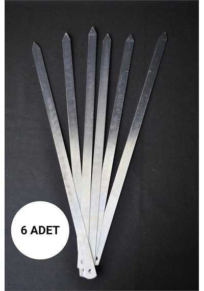 Tanemce 6 Adet Profosyonel Metal Kıyma Şiş Adana-urfa-antep Kebap Şişi Diğer
