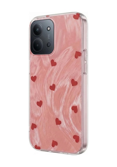 Xiaomi Redmi 15c  Kılıf Pink Heart Silikon Kılıf Kırmızı