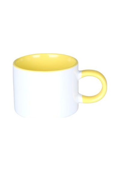 Sublimasyon Porselen Sapı Ve İçi Sarı Sweet Fincan - Kutulu