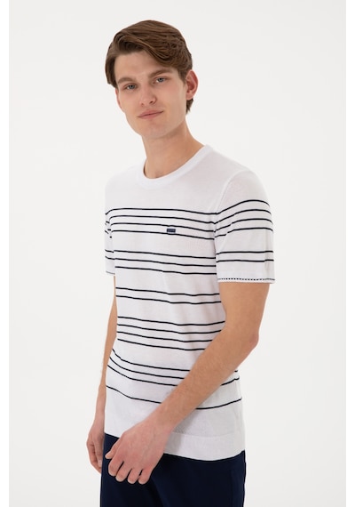 U.S. Polo Assn. Erkek Slim Fit Bisiklet Yaka Beyaz Tişört 50299396-VR013