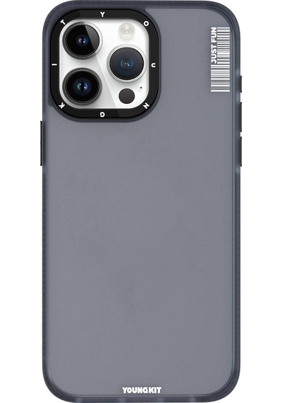 Apple Uyumlu iPhone 15 Pro Max Kılıf Buzlu Mat Tasarım Youngkit Colored Sand Serisi Kapak Siyah