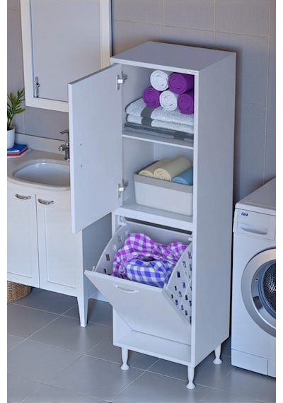 Eliusta Miretta Üst Bölme Kapaklı Altı Kirli Sepetli Dolap 35 Cm Genişlik Beyaz 35x138x32,5 Cm Dolap Beyaz Eliusta Miretta Üst Bölme Kapaklı Altı Kirli Sepetli Dolap 35 Cm Genişlik Beyaz 35x138x32,5 Cm Dolap Beyaz