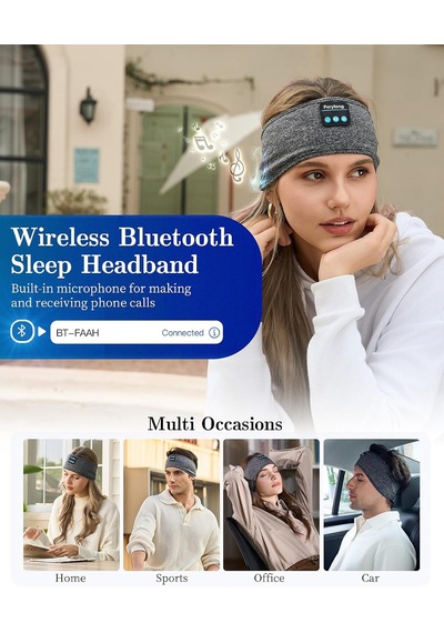 Tr Yeni Uyku Kulaklığı, Ayarlanabilir Bluetooth Kafa Bandı, Kablosuz Kulaklık, Hd Stereo Hoparlörlü Kulaklık, Ha