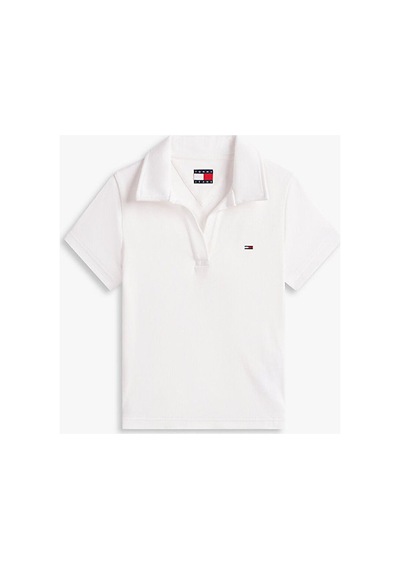Tommy Hilfiger Kadın Tjw Slim Rib Polo T-shirt-16410 Ekru Tommy Hilfiger Kadın Tjw Slim Rib Polo T-shirt-16410 Ekru