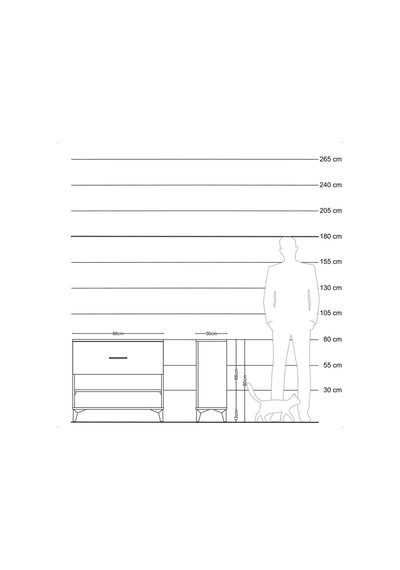 Arges Şifonyer Tek Raflı Tek Çekmeceli 88x30x80 Çam-aytaşı Çam