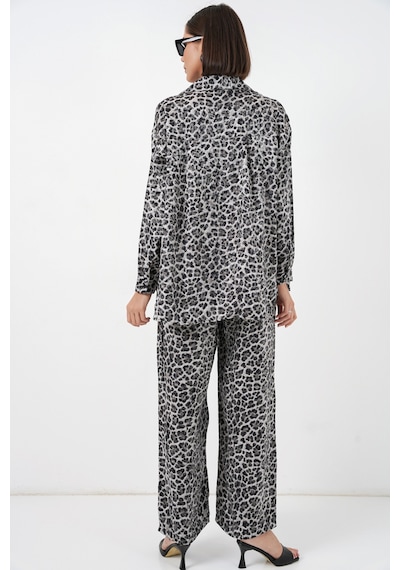 Bigdart 6699 Leopar Desenli Alt Üst Takım - Antrasit