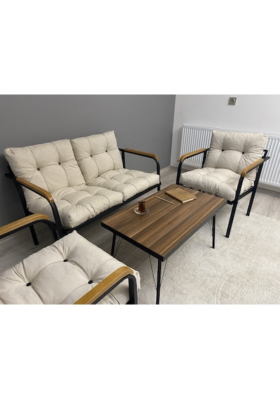 Modern Mars Balkon, Bahçe, Cafe - Metal Kanepe Koltuk Takımı - 2+1+1 + Sehpa Krem Modernsh33 Krem Modern Mars Balkon, Bahçe, Cafe - Metal Kanepe Koltuk Takımı - 2+1+1 + Sehpa Krem Modernsh33 Krem