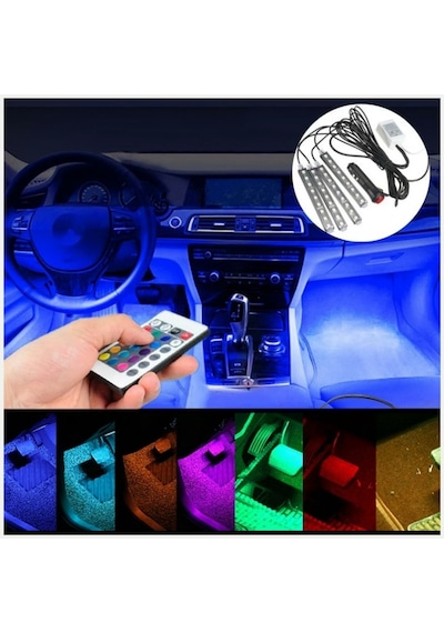 Müziğe Duyarlı Ayak Altı Led Kumandalı Araç Içi Aydınlat (253383142)