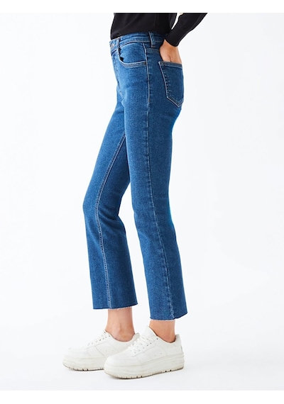 Ltb Lynda X Yüksek Bel Geniş Paça Cropped Flare Kadın Jean Pantolon 010095156215463 - 53009 001