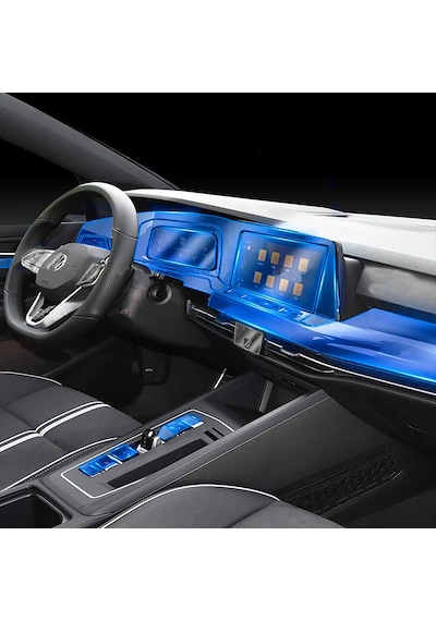 Novstrap Vw Golf 8 İle Uyumlu Trim Ve Ekran Koruyucu Film 18 Parça Şeffaf Araç İçi Ppf Kaplama Seti