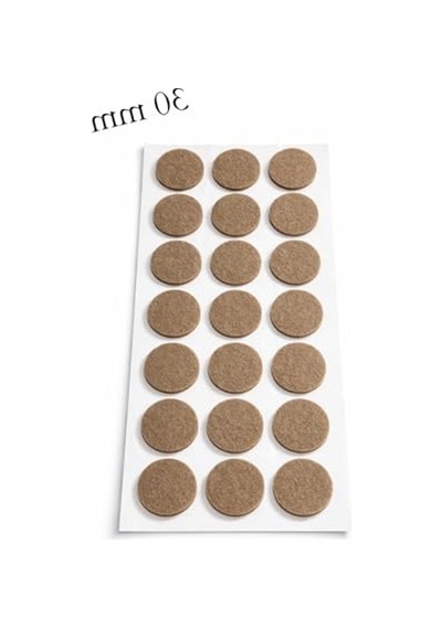 Yuvarlak Yapışkanlı Keçe Ped, 30mm, Kahverengi, Zemin Koruma İçin 6395751