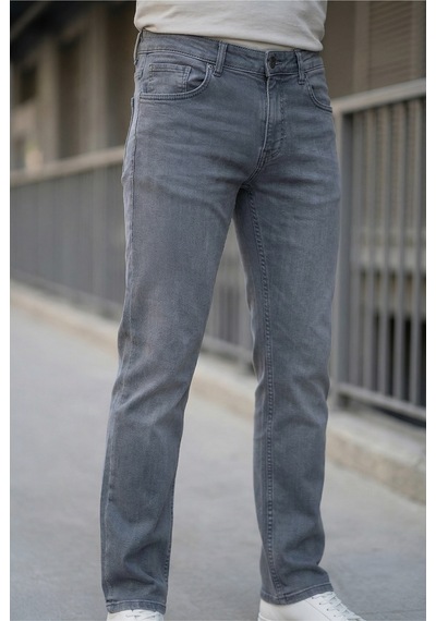 Little Cup Jeans Co Erkek Antrasit Klasik Kesim Pamuklu Esnek Jean Kot Denim Pantolon