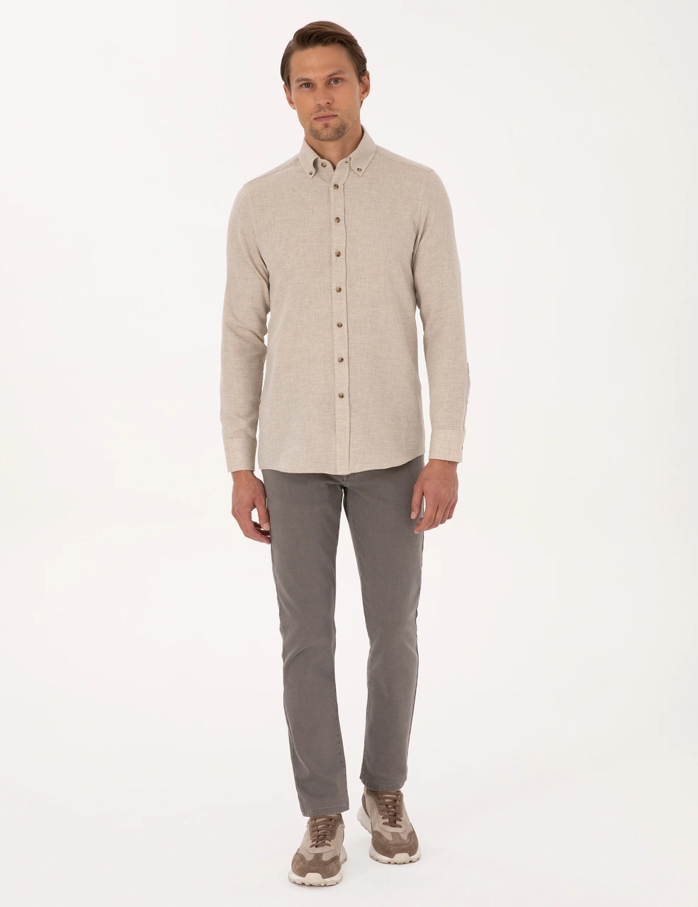 Pierre Cardin Erkek Bej Gömlek Desenli 50316768-vr011 Bej