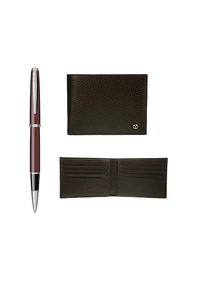 Scrikss Vintage 53C Bordo Roller Kalem Ve Siyah Cüzdan Seti