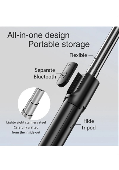 Tripod L02 4 In 1 Bluetooth Kumandalı Tripod Selfie Çubuğu
