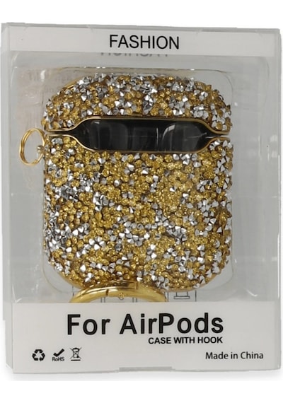 Apple, Uyumlu AirPods 2 2.nesil Mira Taşlı Kılıf - Gold