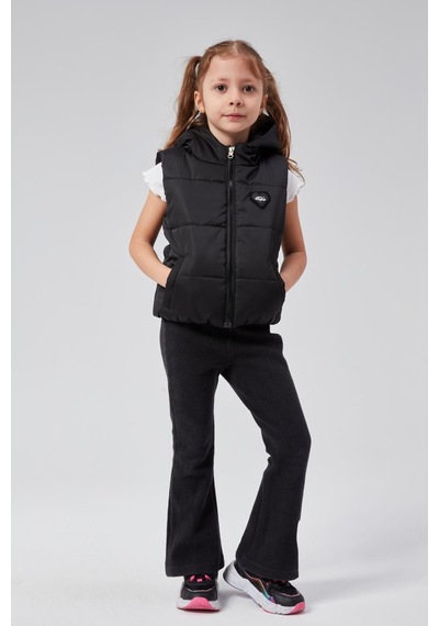 Benitto Kids Kapüşonlu Kız Çocuk Şişme Yelek 51307 Siyah
